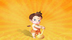 Baby God Hanuman With His Mace Wallpaper