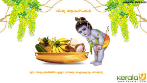 Baby God Krishna Hindu Attire Vishu Wallpaper