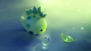 Baby Green Cute Dinosaur Desktop Wallpaper