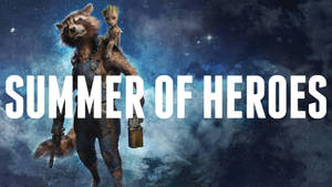 Baby Groot And Rocket Summer Of Heroes Wallpaper
