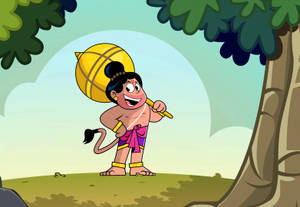 Baby Hanuman American Cartoon Style Wallpaper