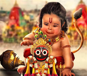 Baby Hanuman Gada Figure Wallpaper