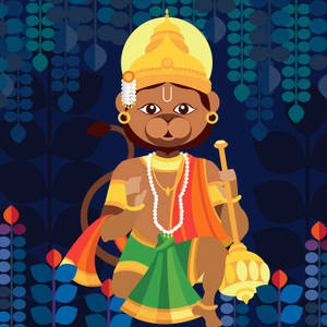 Baby Hanuman Kneeling Wallpaper