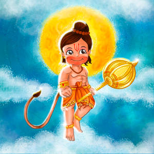 Baby Hanuman Sun Gada Wallpaper