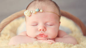 Baby Photography Sleeping Newborn With Headband Wallpaper