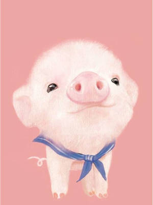 Baby Pig Artwork Kawaii Ipad Wallpaper