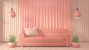 Baby Pink Aesthetic Living Room Wallpaper