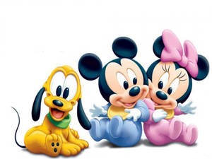 Baby Pluto, Minnie, And Mickey Mouse Hd Wallpaper