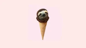 Baby Sloth Ice Cream Wallpaper