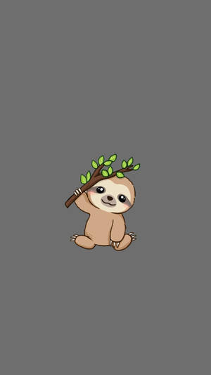 Baby Sloth With A Branch Wallpaper
