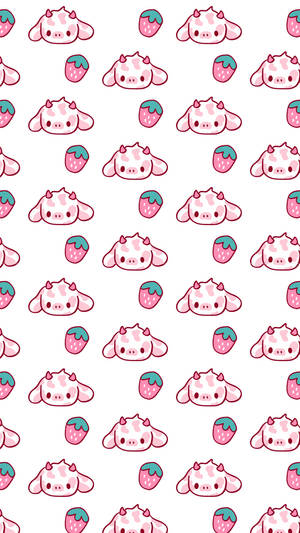 Baby Strawberry Cow With Horns Wallpaper