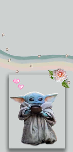 Baby Yoda Coffee Cup Iphone Wallpaper