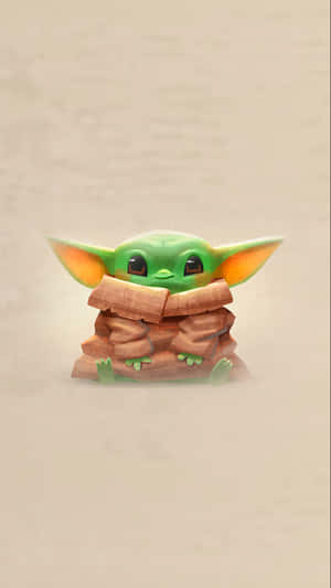 Baby Yoda Looking Adorable On An Iphone Wallpaper