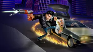 Back To The Future Retro City Art Wallpaper