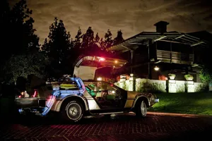 Backtothe Future Delorean Night Scene Wallpaper