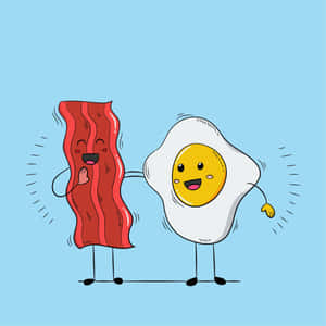 Baconand Egg Friends Cartoon Wallpaper