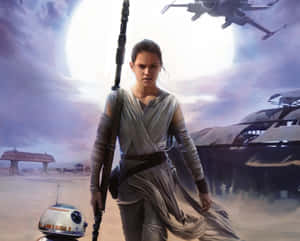 Badass Rey Star Wars The Force Awakens Wallpaper