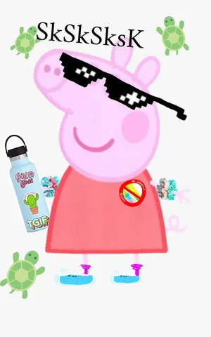 Baddie Peppa Pig Looks Cool In Her Green Jacket And Sunnies Wallpaper