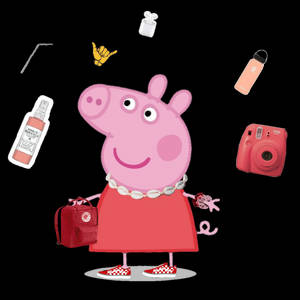 Baddie Peppa Pig Red Dress Wallpaper