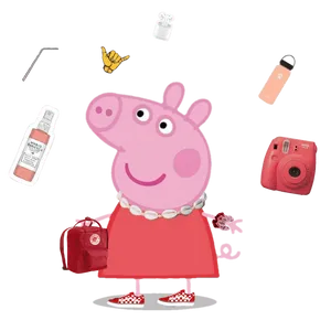 Baddie Peppa Pig Red Dress Wallpaper