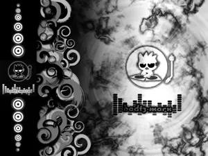 Badtz Maru Black And White Graphic Wallpaper