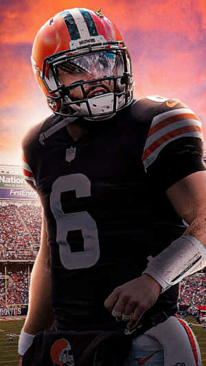 Baker Mayfield Number 6 Black Uniform Wallpaper