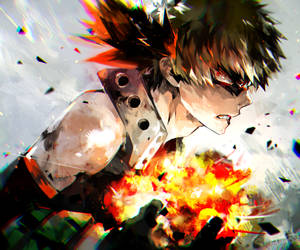 Bakugo Erupting Flames Wallpaper