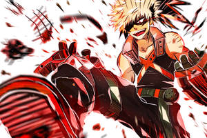 Bakugo Stomping Down Wallpaper