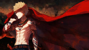 Bakugo Topless Pose Wallpaper