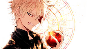 Bakugo With An Apple Wallpaper