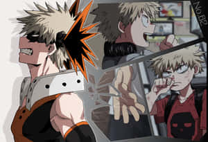 Bakugo With His Legendary Explosions Wallpaper