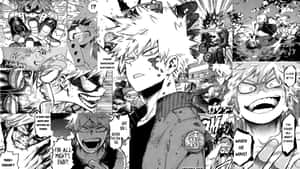 Bakugou Aesthetic Desktop Black And White Manga Panels Wallpaper