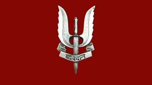 Balidan Badge In Red Backdrop Wallpaper
