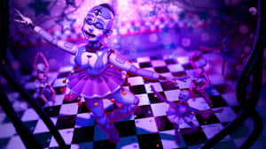 Ballora Checkerboard Floor Wallpaper