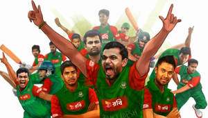 Bangladesh Cricket Team Digital Painting Wallpaper