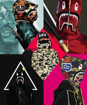 Bape Cartoon Collage Wallpaper