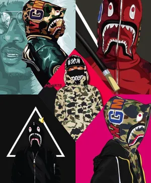 Bape Cartoon Collage Wallpaper