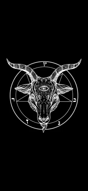 Baphomet Symbol Black Background Wallpaper
