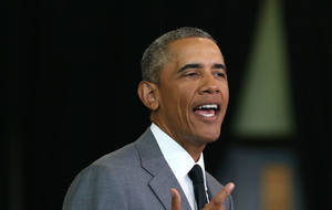 Barack Obama In Light Grey Suit Wallpaper