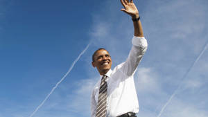 Barack Obama Under The Blue Sky Wallpaper