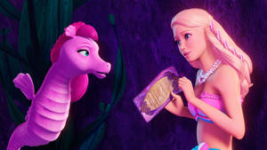 Barbie Mermaid And Seahorse Arguing Wallpaper