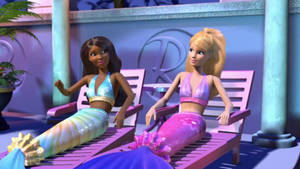 Barbie Mermaids Sunbathing Wallpaper