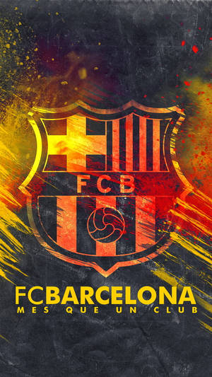 Barcelona Fc Logo Paint Splatters Wallpaper