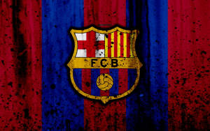 Barcelona Logo With Black Splatter Wallpaper