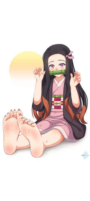 Bare Sole Of Nezuko From Demon Slayer Wallpaper