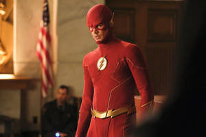 Barry Allen In Fast Superhero Suit Wallpaper