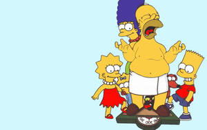 Bart And Lisa Simpson Pranking Homer Wallpaper