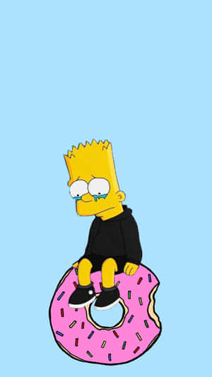 Bart Simpson Aesthetic And Donut Wallpaper