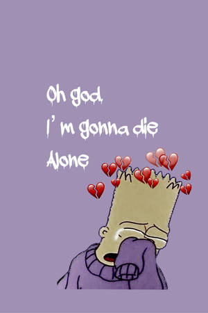 Bart Simpson Broken Heart Iphone Wallpaper