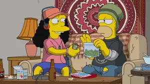 Bart Simpson Dad Weed Smoking Wallpaper